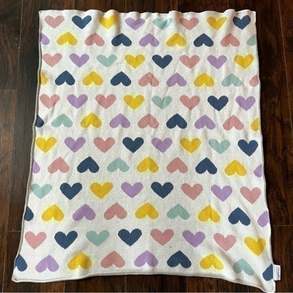 No Brand 100% Cotton Heart Knit Throw Blanket